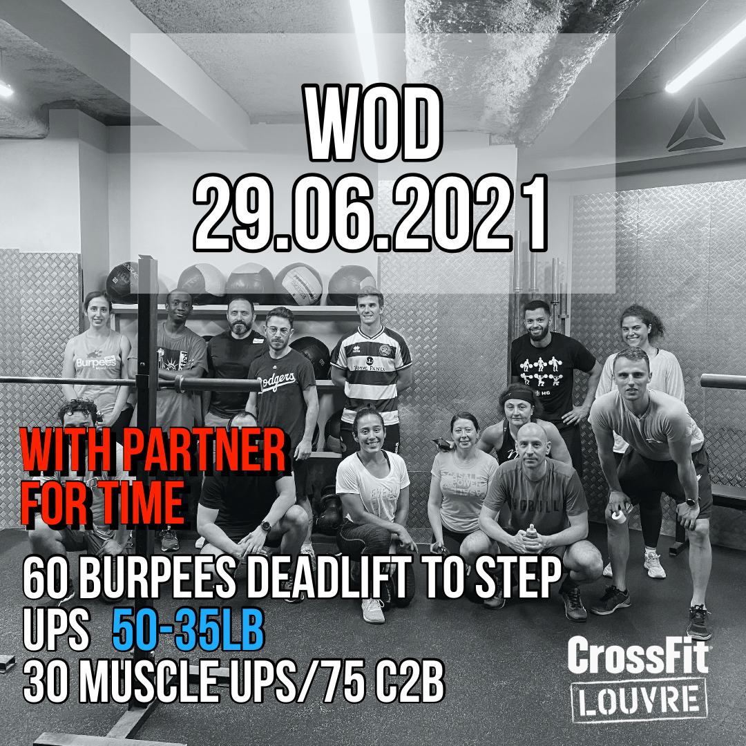For Time Burpee Deadlift To Step Up Muscle Up Couplet With Partner