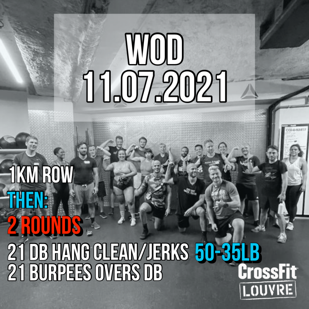 Row Couplet For Time DB Hang Clean Jerk Burpee Over DB