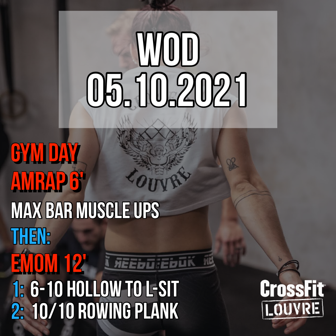 Gym Day Bar Muscle Up AMRAP EMOM Rowing Plank Hollow To L-Sit