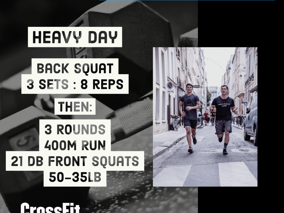 Heavy Day Back Squat Couplet DB Front Squat Run