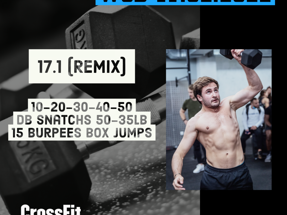 17.1 Open Couplet For Time DB Snatch Burpee Box Jump