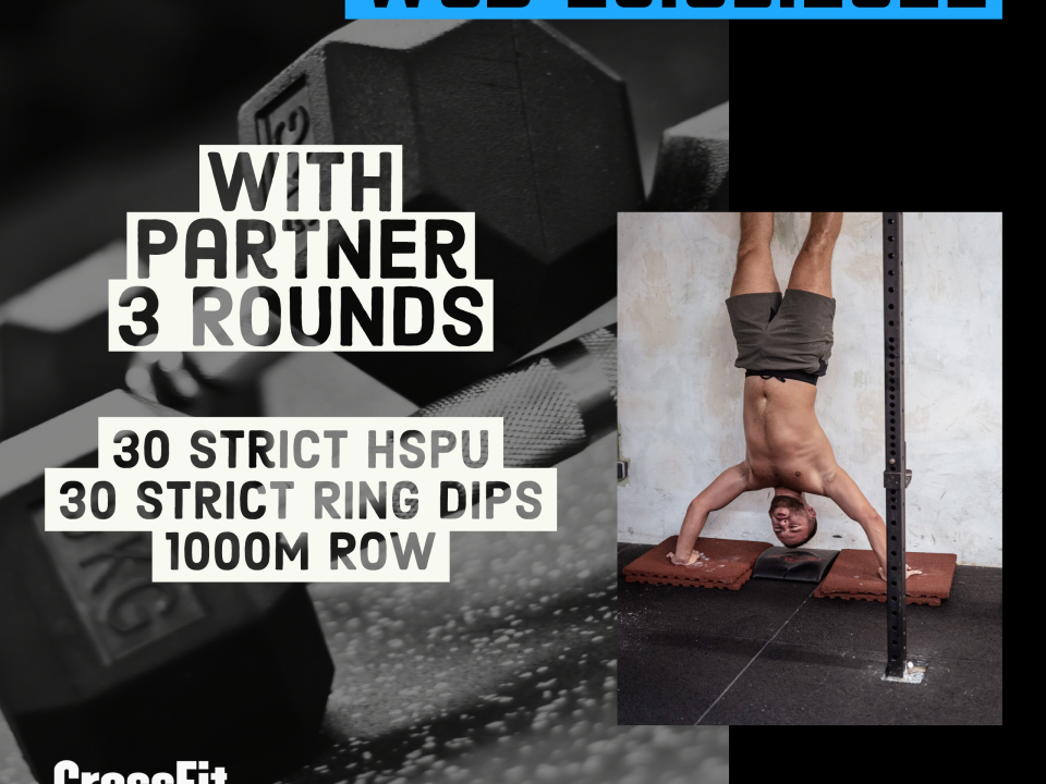 For Time Strict HSPU Strict Ring Dips Row Partner Workout