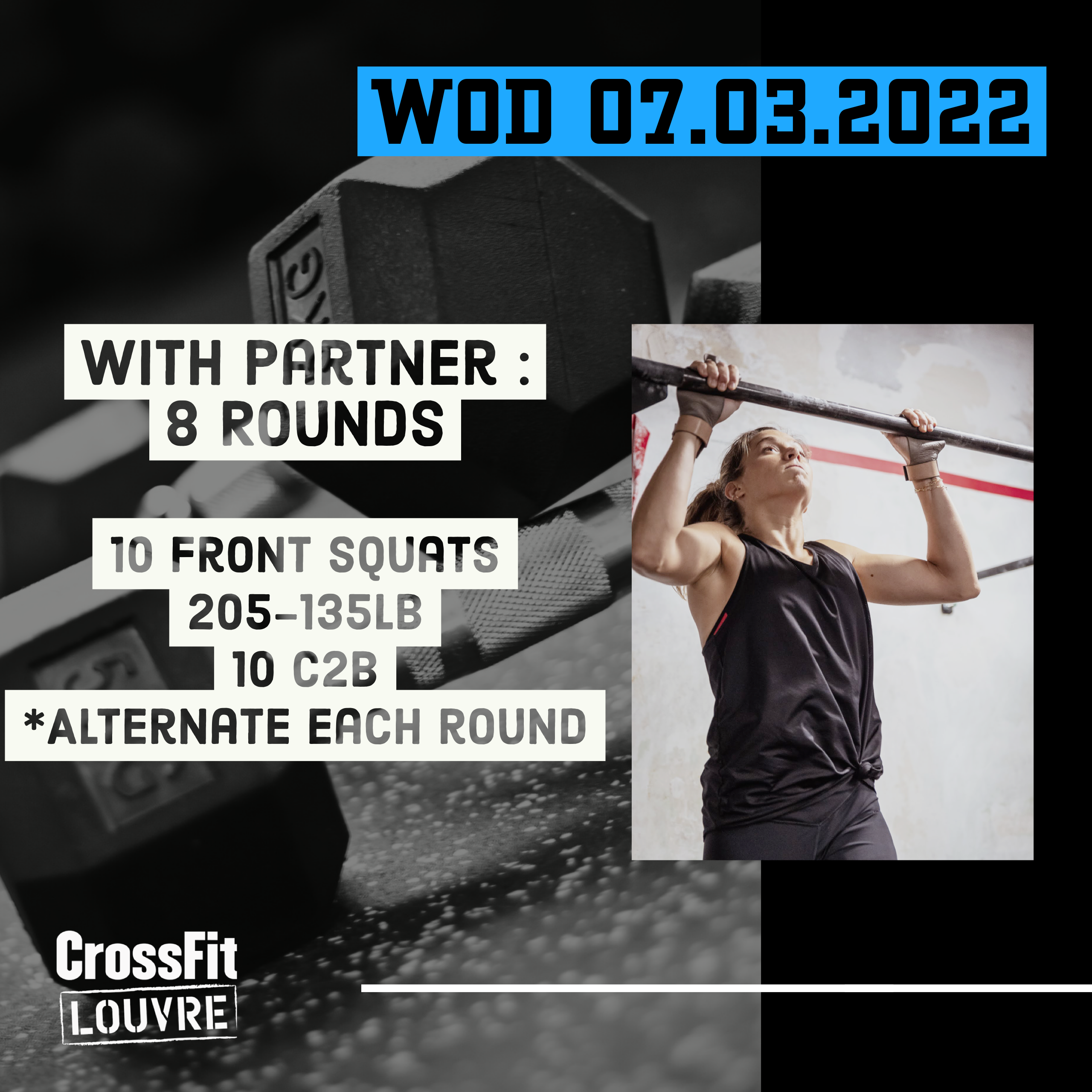For Time With Partner Front Squat Chest To Bar