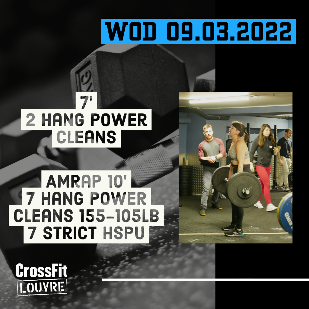 Weightlifting Day Hang Power Clean AMRAP Strict HSPU