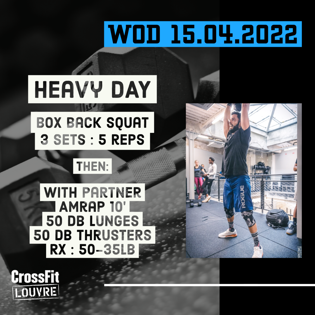 HEAVY DAY Box Back Squat DB Thruster DB Lunges