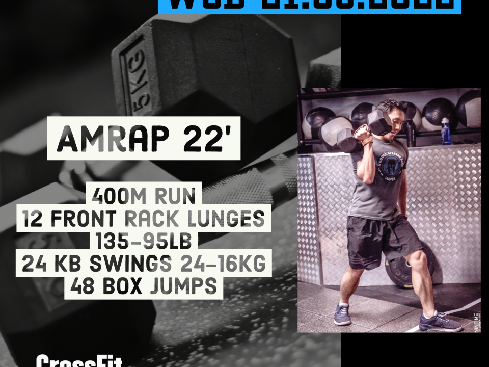 AMRAP Run Front Rack Lunges KB Swings Box Jumps