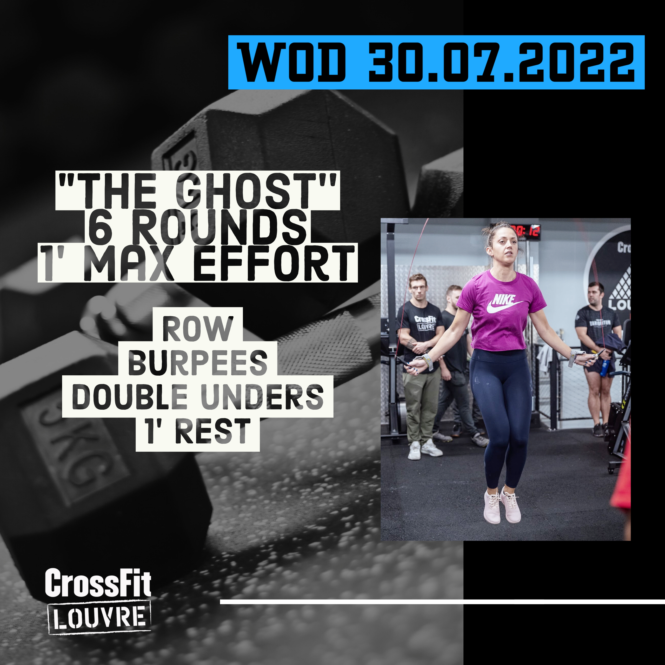 The Ghost Max Effort Row Burpee Double Under