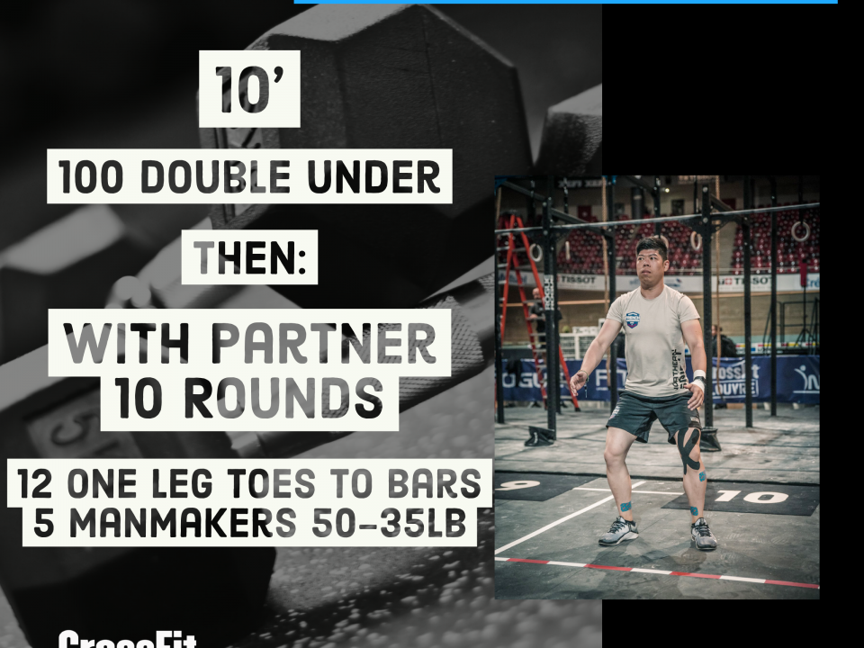 Double Under Partner Workout One Leg Toes To Bar Manmaker