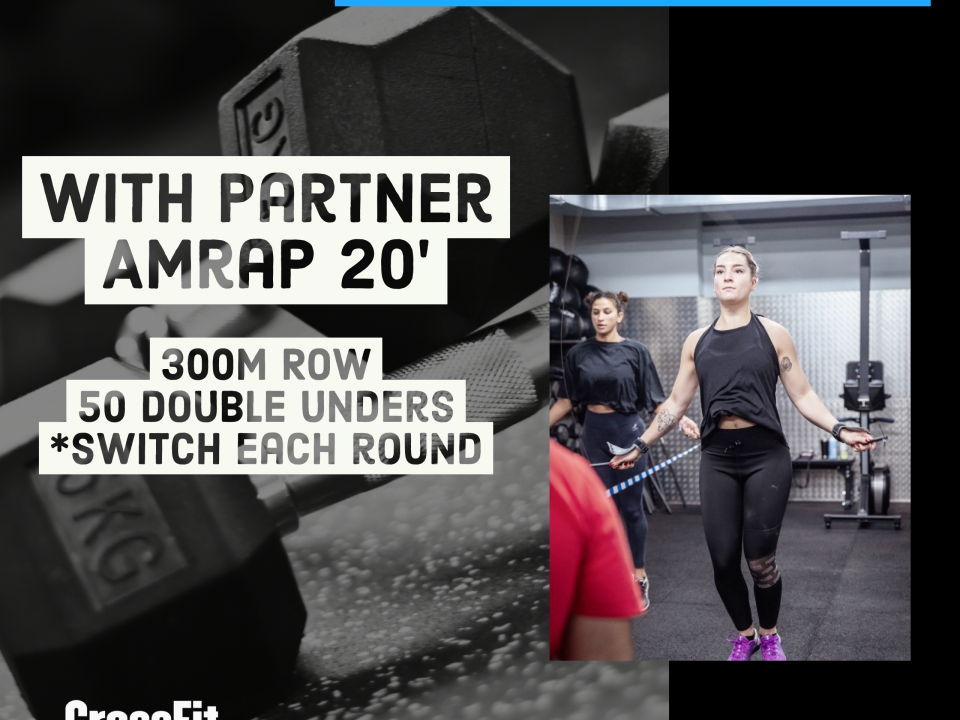 AMRAP Row Double Under Partner workout